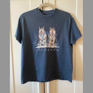 Brandy Melville Marina Colorado Tee Shirt Cotton Blue Small